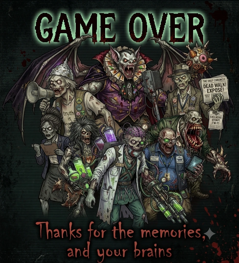 Game Over — Thanks for the memories, and your brains